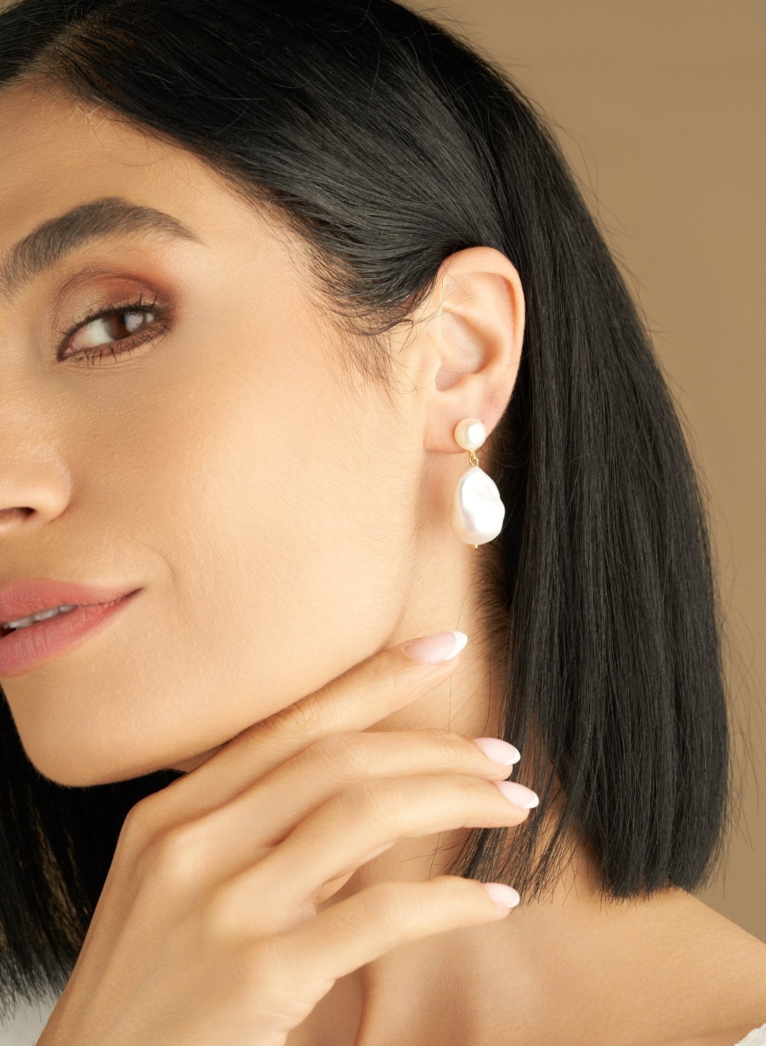 Elegant Baroque Pearl Earrings | 18k Gold & Sterling Silver