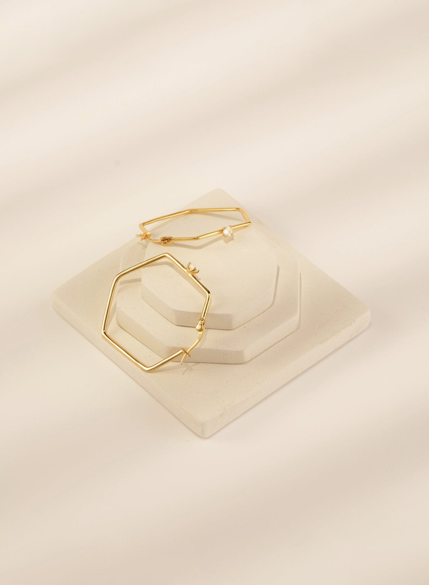 Hexagon Hoop Earrings