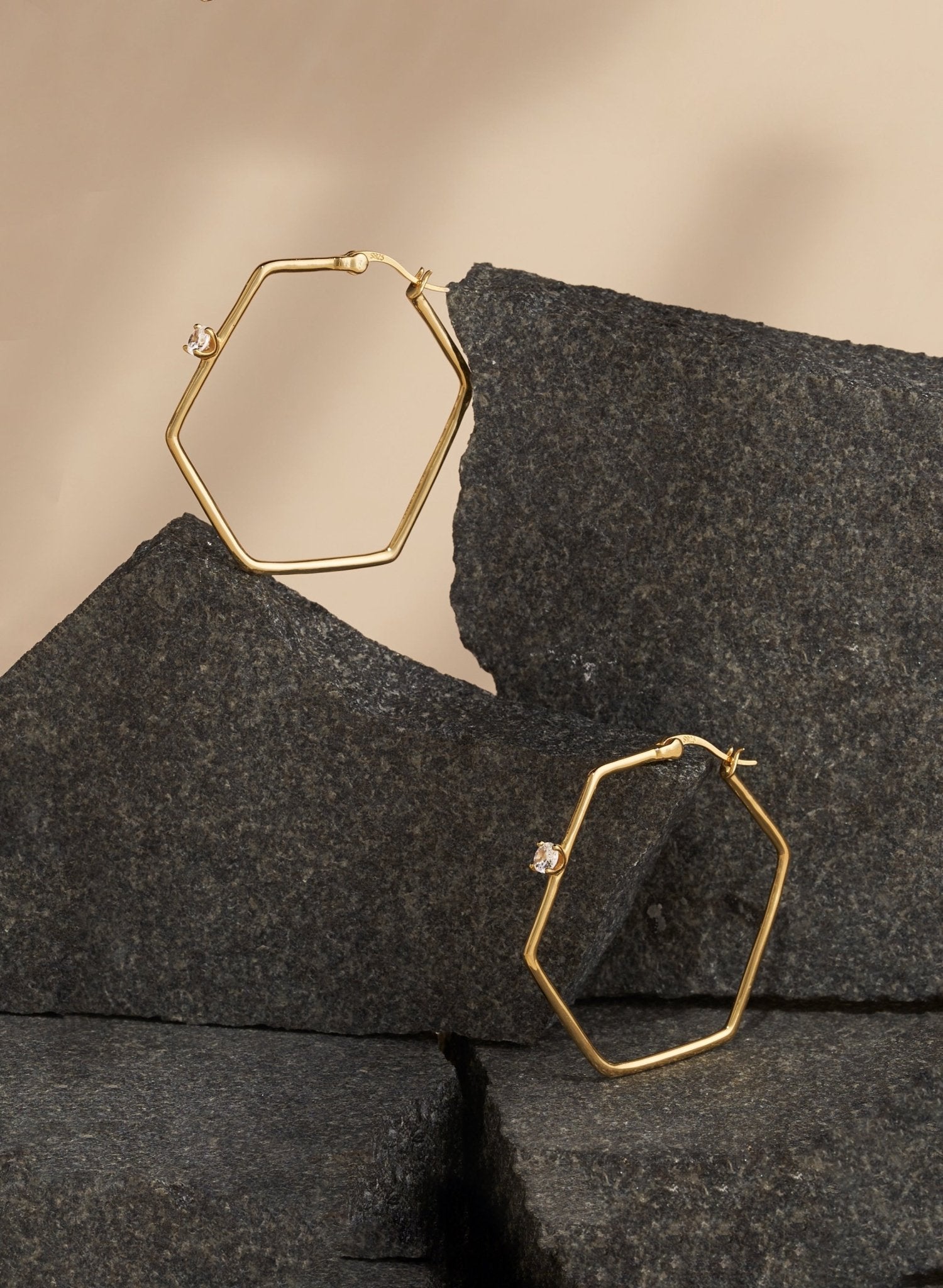 Hexagon Hoop Earrings