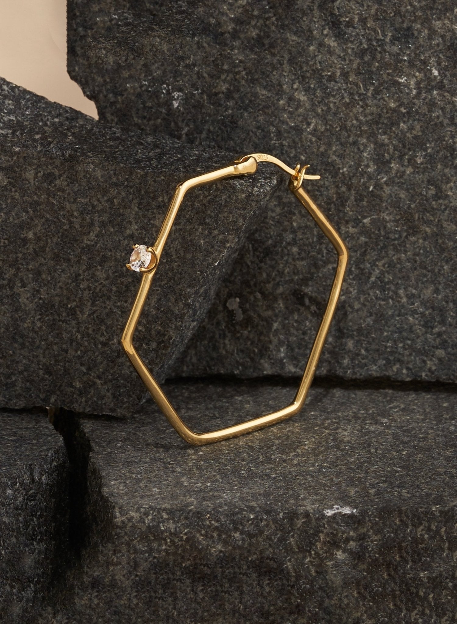 Hexagon Hoop Earrings