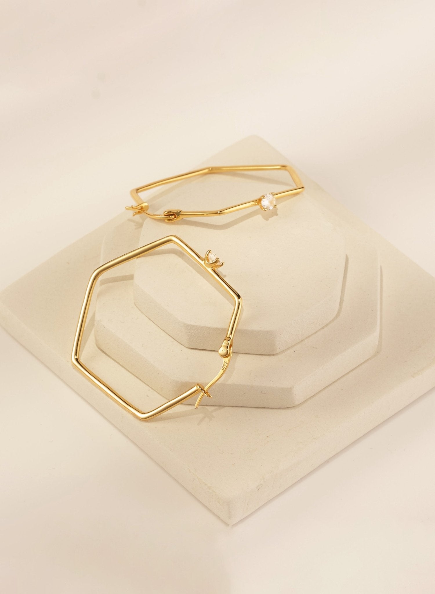 Hexagon Hoop Earrings