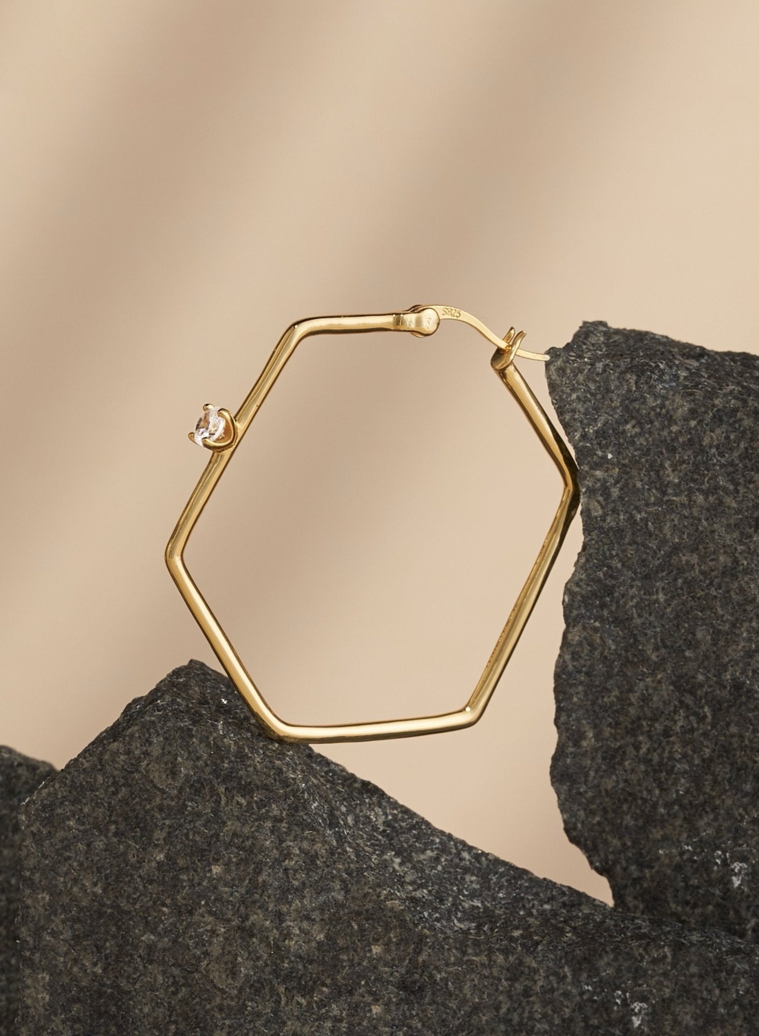 Hexagon Hoop Earrings