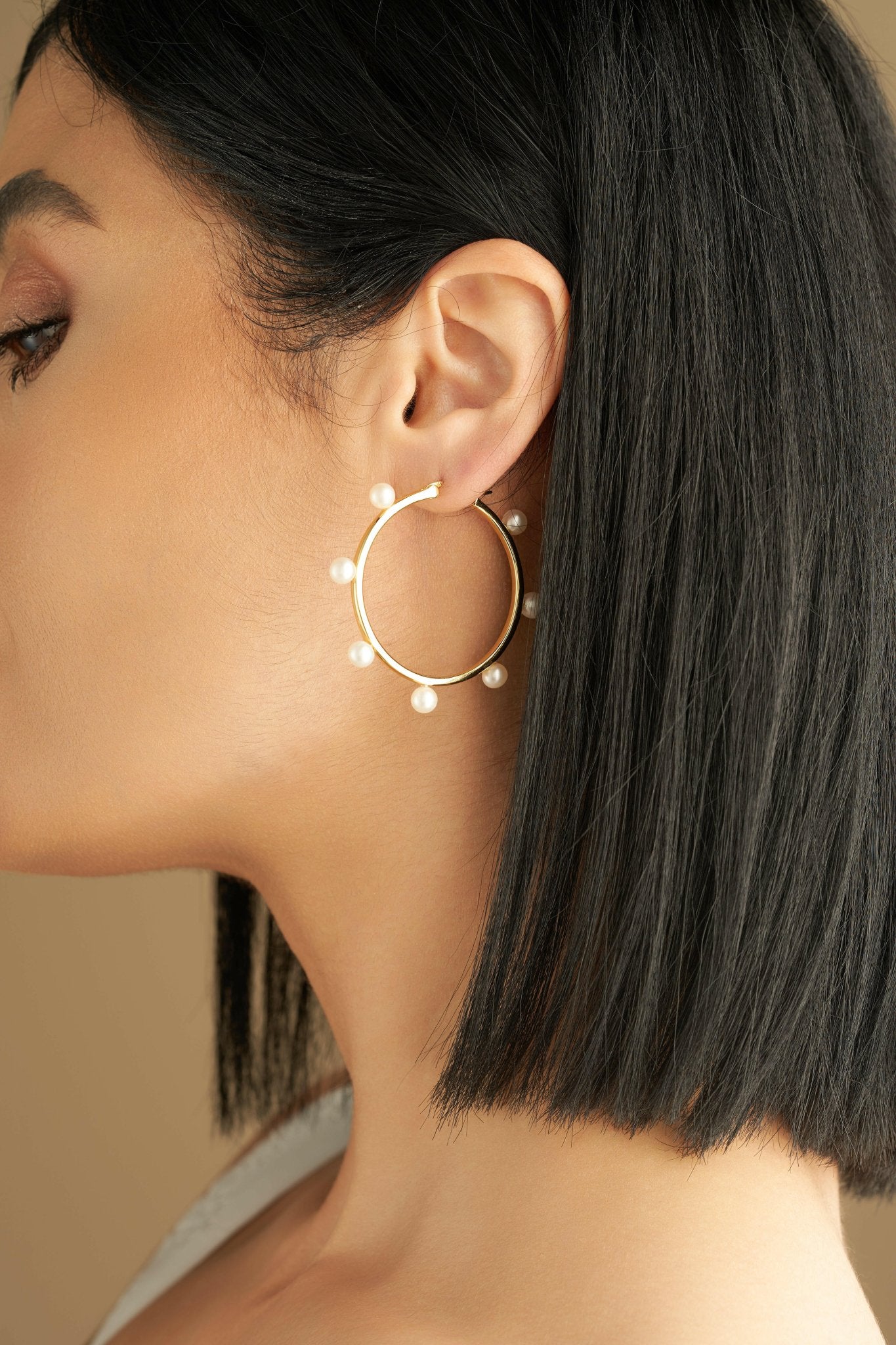 Pearl Hoop Earrings