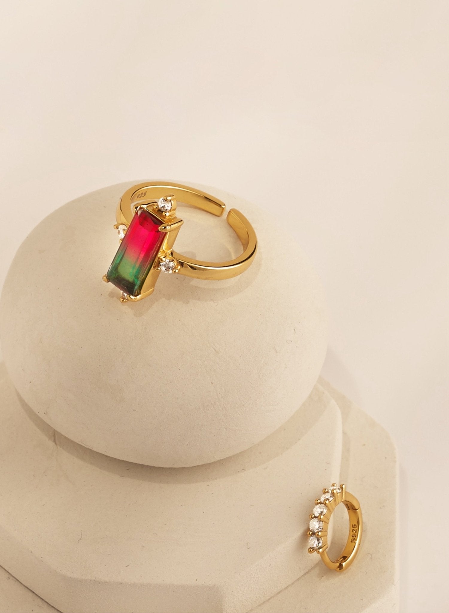 Watermelon Tourmaline Ring