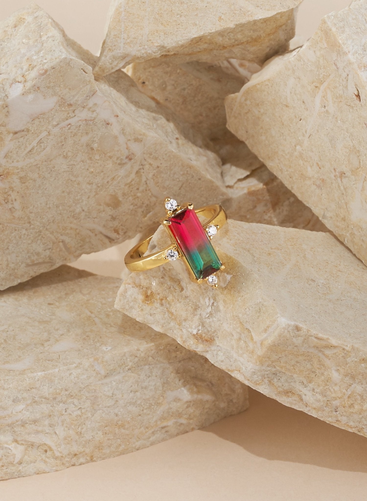 Watermelon Tourmaline Ring